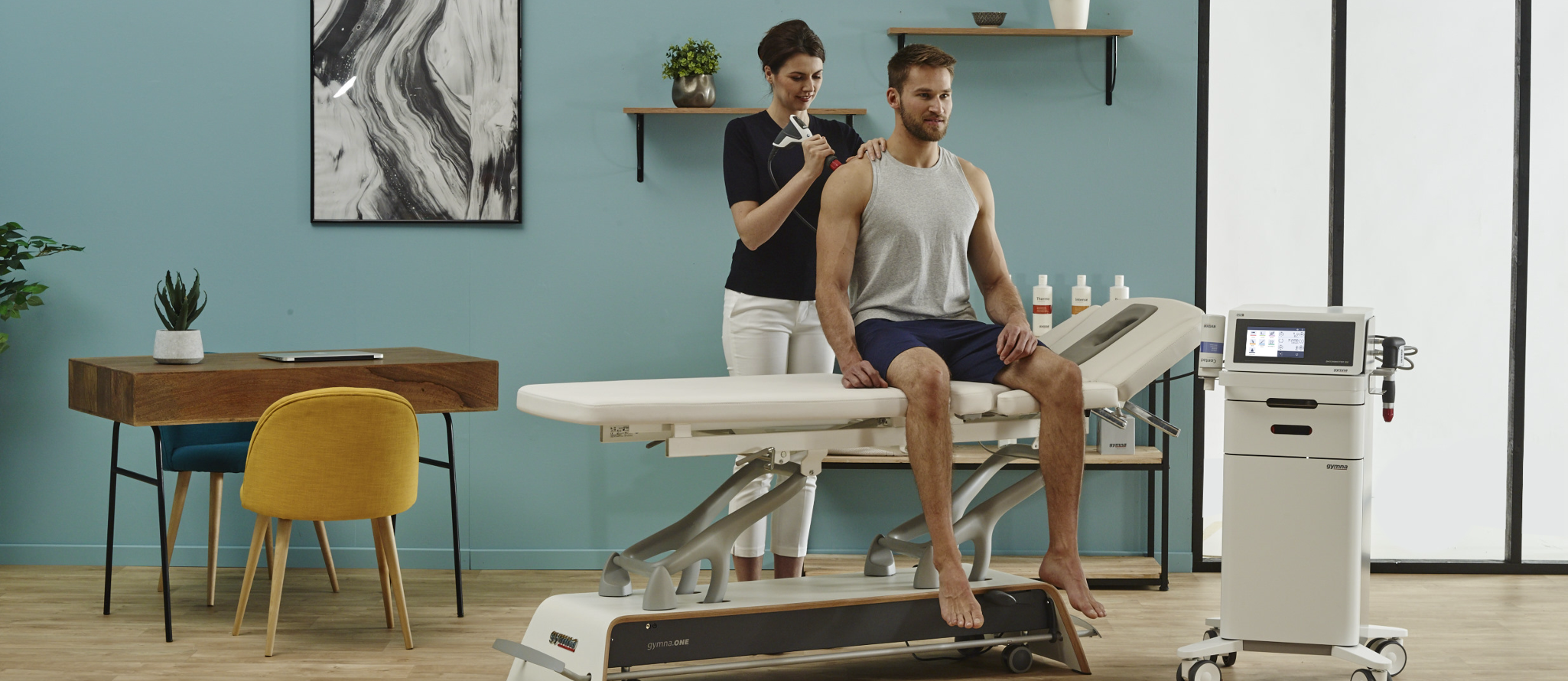 Behandelen met Gymna Shockmaster 500 behandeling